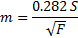 Формула визначення коефіцієнту розвитку довжини вододільної лінії