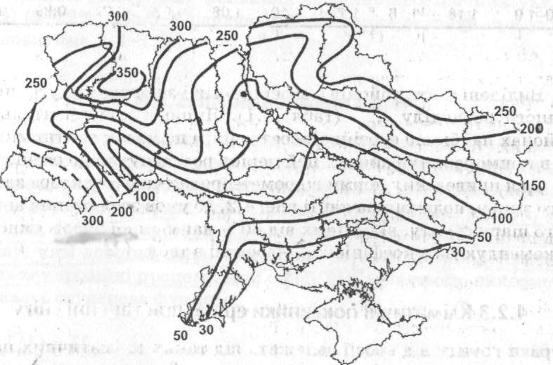 Карта норми гідрометеорологічного фактора весняного змиву грунту