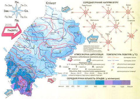 Кліматична карта Львівської області