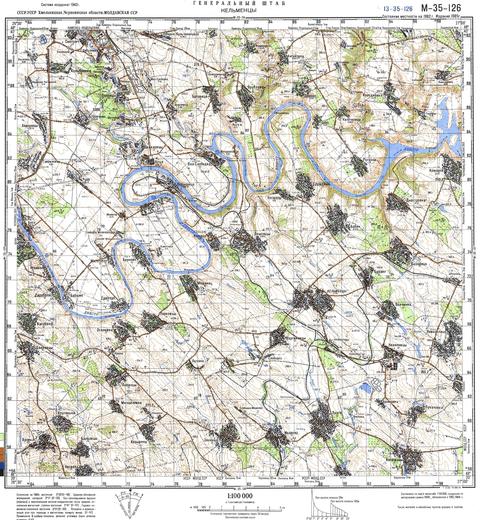 Топографічна карта M-35-126 (Чернівецька область) масштабу 1:100 000