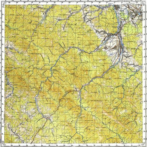 Топографічна карта M-34-120 (Івано-Франківська область) масштабу 1:100 000