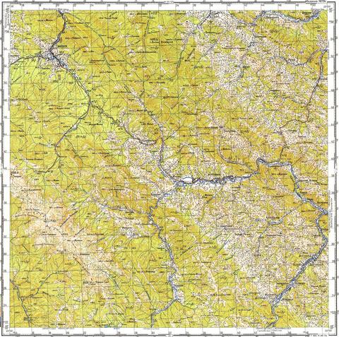 Топографічна карта M-35-134 (Івано-Франківська область) масштабу 1:100 000