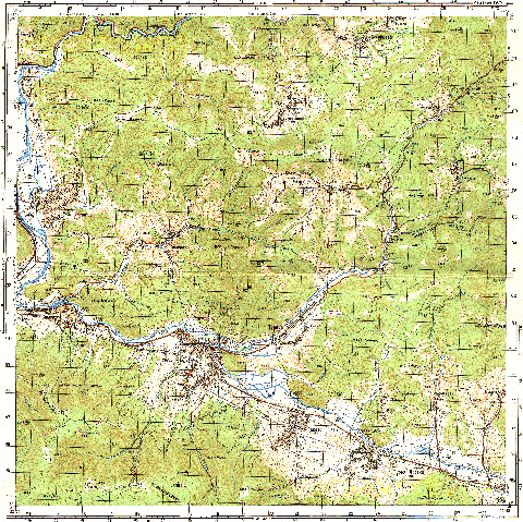 Топографічна карта M34-118-3 масштабу 1:50 000 (Українські Карпати)