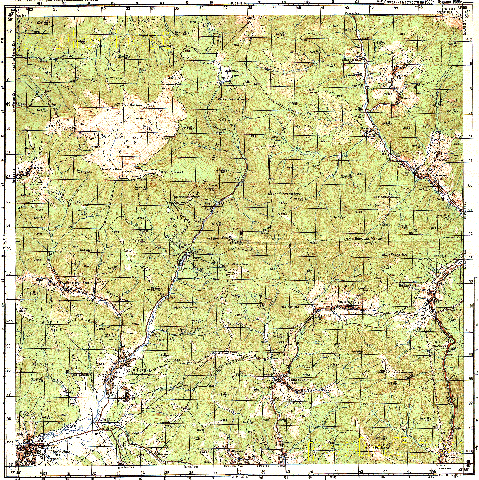 Топографічна карта M34-118-4 масштабу 1:50 000 (Українські Карпати)