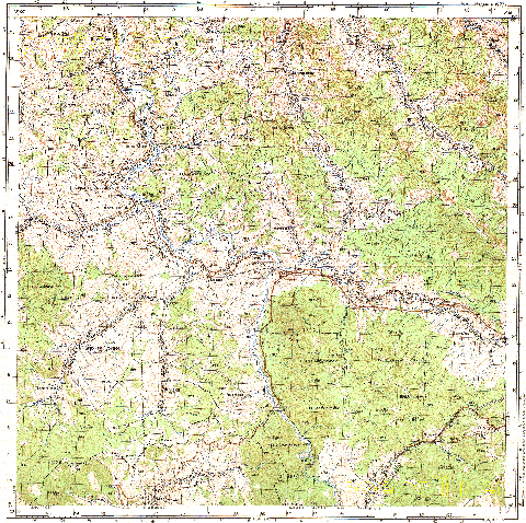 Топографічна карта M34-119-1 масштабу 1:50 000 (Українські Карпати)