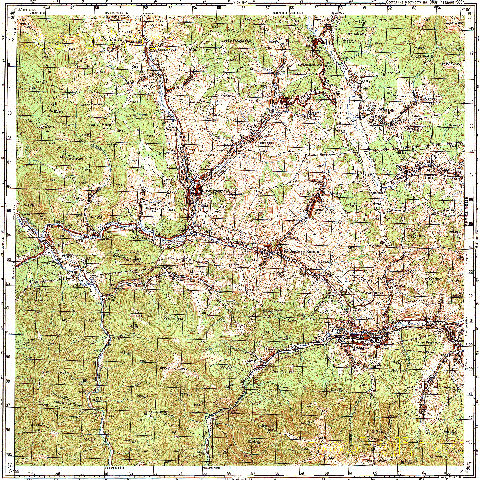 Топографічна карта M34-119-3 масштабу 1:50 000 (Українські Карпати)