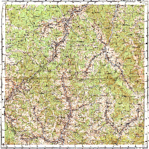 Топографічна карта M34-119-4 масштабу 1:50 000 (Українські Карпати)