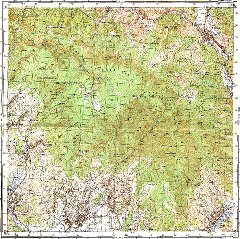 Топографічна карта M34-131-3 масштабу 1:50 000 (Українські Карпати)