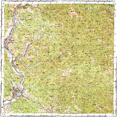 Топографічна карта M34-131-4 масштабу 1:50 000 (Українські Карпати)