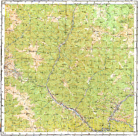 Топографічна карта M34-132-4 масштабу 1:50 000 (Українські Карпати)