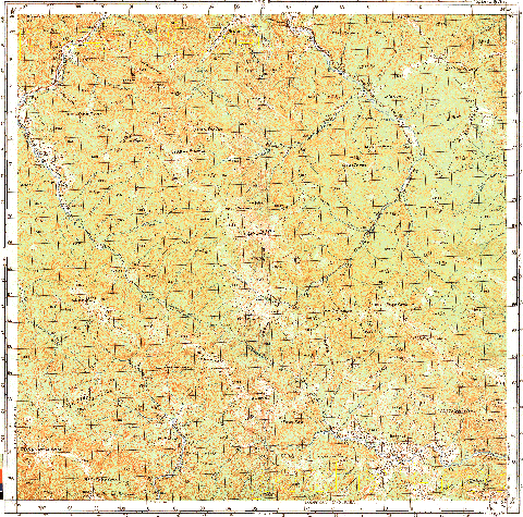 Топографічна карта M35-121-4 масштабу 1:50 000 (Українські Карпати)