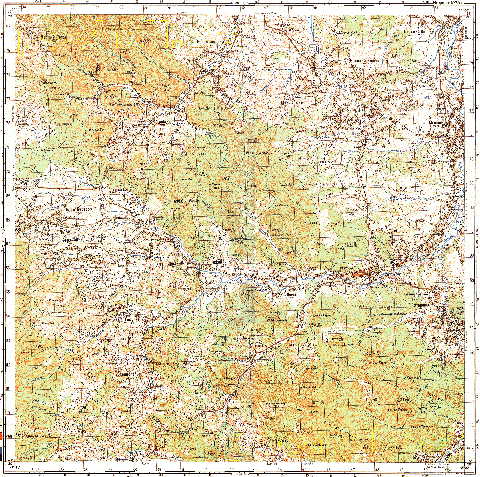Топографічна карта M35-122-4 масштабу 1:50 000 (Українські Карпати)