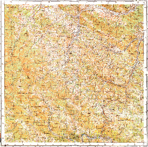 Топографічна карта M35-134-2 масштабу 1:50 000 (Українські Карпати)