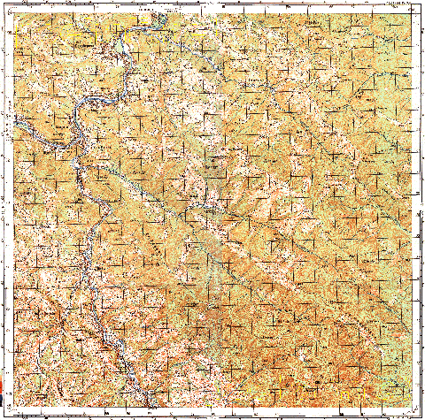 Топографічна карта M35-135-3 масштабу 1:50 000 (Українські Карпати)