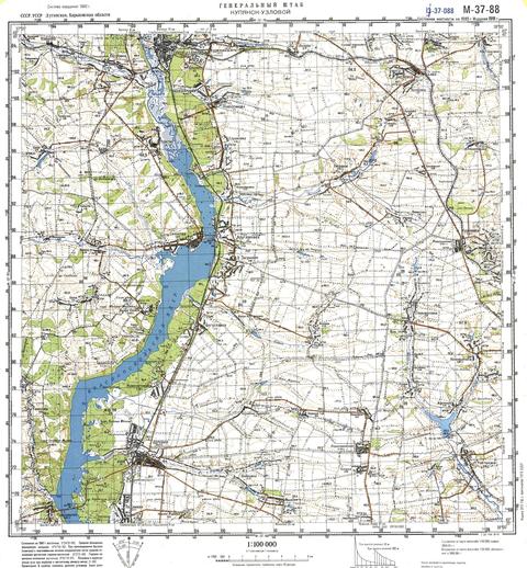 Топографічна карта M-37-088 (Луганська область) масштабу 1:100 000