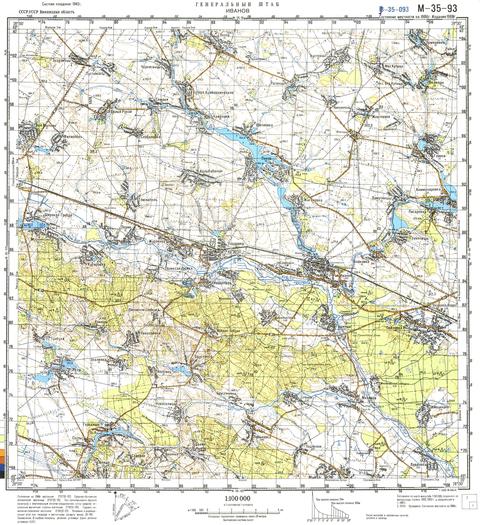 Топографічна карта M-35-093 (Вінницька область) масштабу 1:100 000