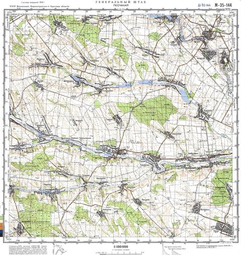 Топографічна карта M-35-144 (Вінницька область) масштабу 1:100 000