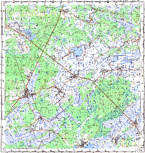 Топографічна карта M-35-001 (Волинська область) масштабу 1:100 000