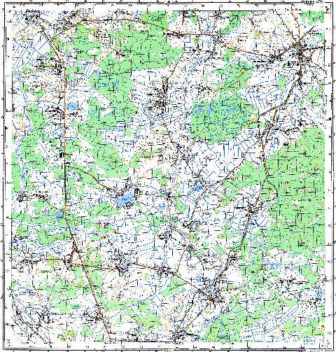 Топографічна карта M-35-014 (Волинська область) масштабу 1:100 000